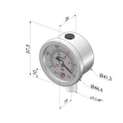 Vacuomètre à bain de glycérine série VA - Ø 40 mm