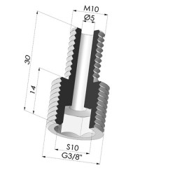 Adaptateur - Mâle M10/150 - Mâle G3/8"