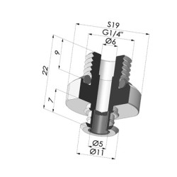 Insert Démontable Mâle 1/4G - avec Filtre
