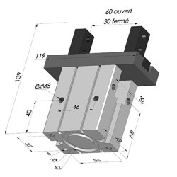 Pince Serrage Parallèle Renforcé Série NOV DZ - Double effet