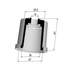 Membrane - Øext 47MM - Øint 36MM - H 47MM