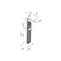 Kit 2 fixations pour série RA - Réglage 100 mm