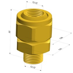 Rotule Série RO - Mâle G1/2" / Femelle G1/2"