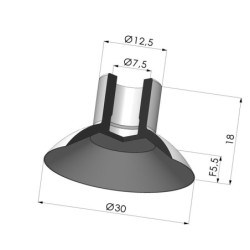 Ventouse manuelle série VM Ø 30 mm
