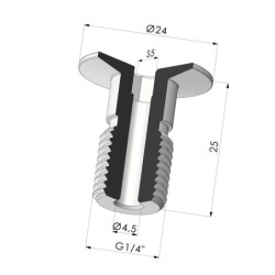 Vis G1/4" - ØTête 24MM - L 25MM