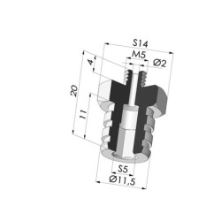 Insert Démontable Mâle M5