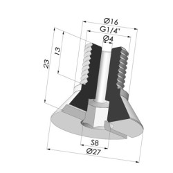 Vis G1/4" - ØTête 27MM - L 23MM
