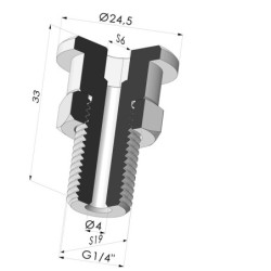Insert Démontable Mâle 1/4G avec écrou