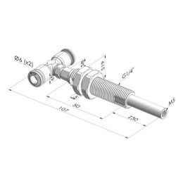 Ens. Ressort Série ER M5 - Z 30MM - Anti rotation - Raccord vide en T