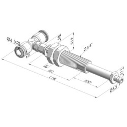 Ens. Ressort Série ER M5 - Z 30MM - Anti rotation avec canule - Raccord vide en T