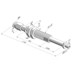 Ens. Ressort Série ER M5 - Z 30MM - Anti rotation avec canule - Raccord vide droit