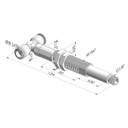 Ens. Ressort Série ER M18 - Z 30MM - Anti rotation - Raccord vide en T
