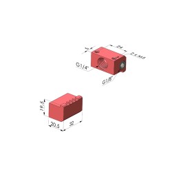 Buse de Soufflage à Jet Plat à 90° Série BJP - 1/4G