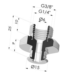 Insert Démontable Mâle 3/8G-Filetage 1/4G