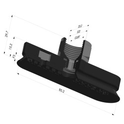 Ventouse Oblongue Série 4OF 85x23mm F38