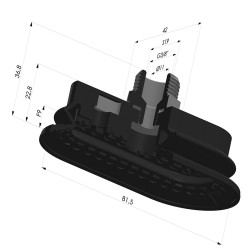 Ventouse Oblongue 1.5 Soufflets Série 4R 81.5x41.7 mm
