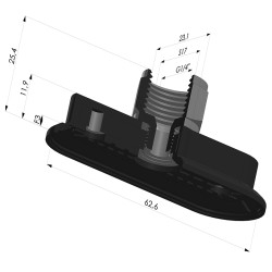 Ventouse Oblongue Série 4RP 63x23MM
