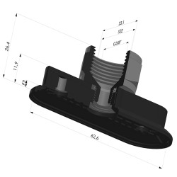 Ventouse Oblongue Série 4RP 63x23MM