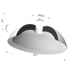 Ventouse Plate Série 7 Ø 71MM
