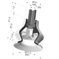 Ventouse 1.5 Soufflets Série 8 Ø 31MM