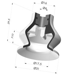 Ventouse 1.5 Soufflets Série 8 Ø 31MM