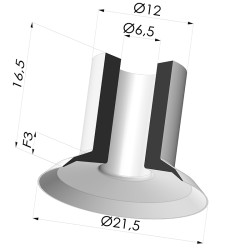 Ventouse Plate Série 7 Ø 21.5MM