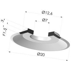 Ventouse Plate Série 7 Ø 20MM