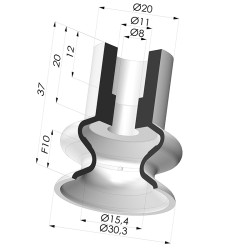 Ventouse 1.5 Soufflets Série 8A Ø 30MM