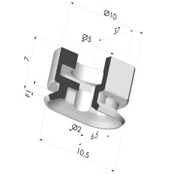 Ventouse Oblongue Série 4V 10.5x6.5MM