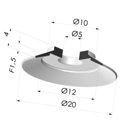 Ventouse Plate Série 7 Ø 20MM
