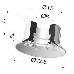 Ventouse plate Série 7SP Ø 22.5MM