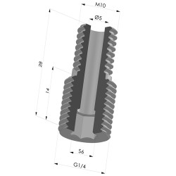 Adaptateur - Mâle M10/150 - Mâle G1/4"
