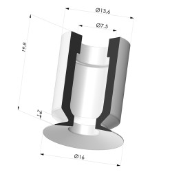 Ventouse Plate Série 7 Ø 16MM