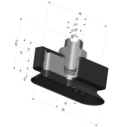 Ventouse Oblongue Série 4RP 50x16MM