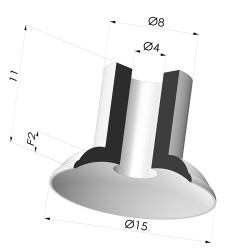 Ventouse Plate Série 5 Ø 15MM