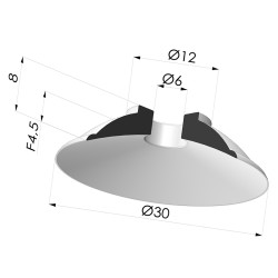Ventouse Plate Série 5 Ø 30MM