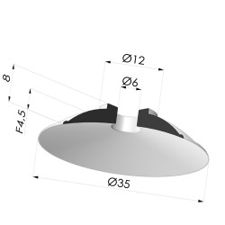 Ventouse Plate Série 5 Ø 35MM