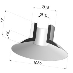 Ventouse Plate Série 5 Ø 36MM