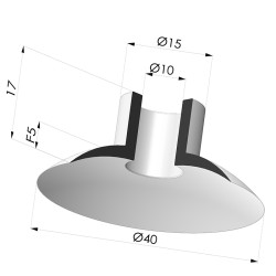 Ventouse Plate Série 5 Ø 40MM