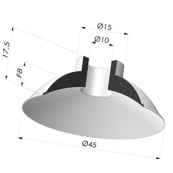 Ventouse Plate Série 5 Ø 45MM