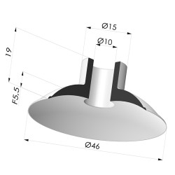 Ventouse Plate Série 5 Ø 46MM