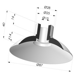 Ventouse Plate Série 5 Ø 87MM
