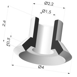 Ventouse plate série PFG Ø 4 mm