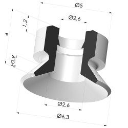 Ventouse plate série PFG Ø 6.3 mm