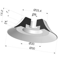 Ventouse plate série PFG Ø 50 mm