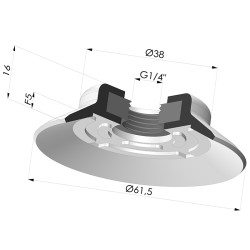 Ventouse plate série PFG Ø 61.5 mm