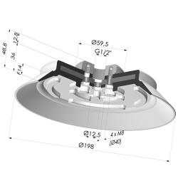 Ventouse plate série PFTF Ø 198 mm