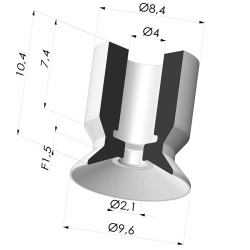 Ventouse Plate Série VPC Ø 9.6MM