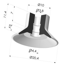 Ventouse Plate Série VPC Ø 20.4MM