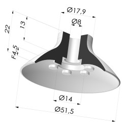 Ventouse Plate Série VPC Ø 51.5MM